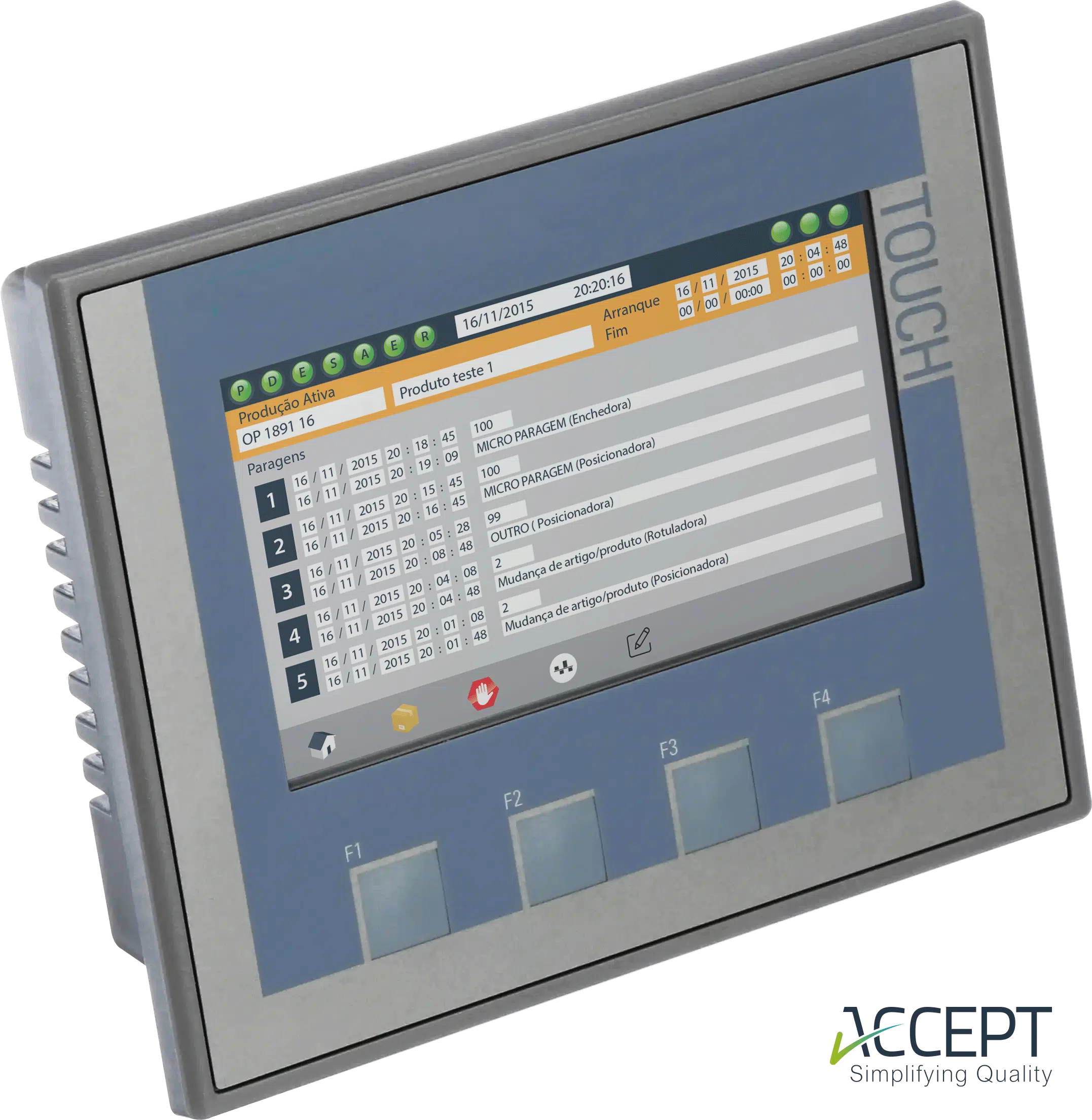 Funcionalidades do ACCEPT OEE Funcionalidades do ACCEPT OEE