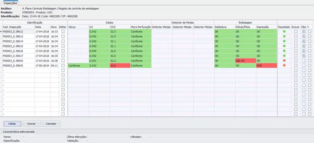 registo dos dados da Qualidade registo dos dados da Qualidade