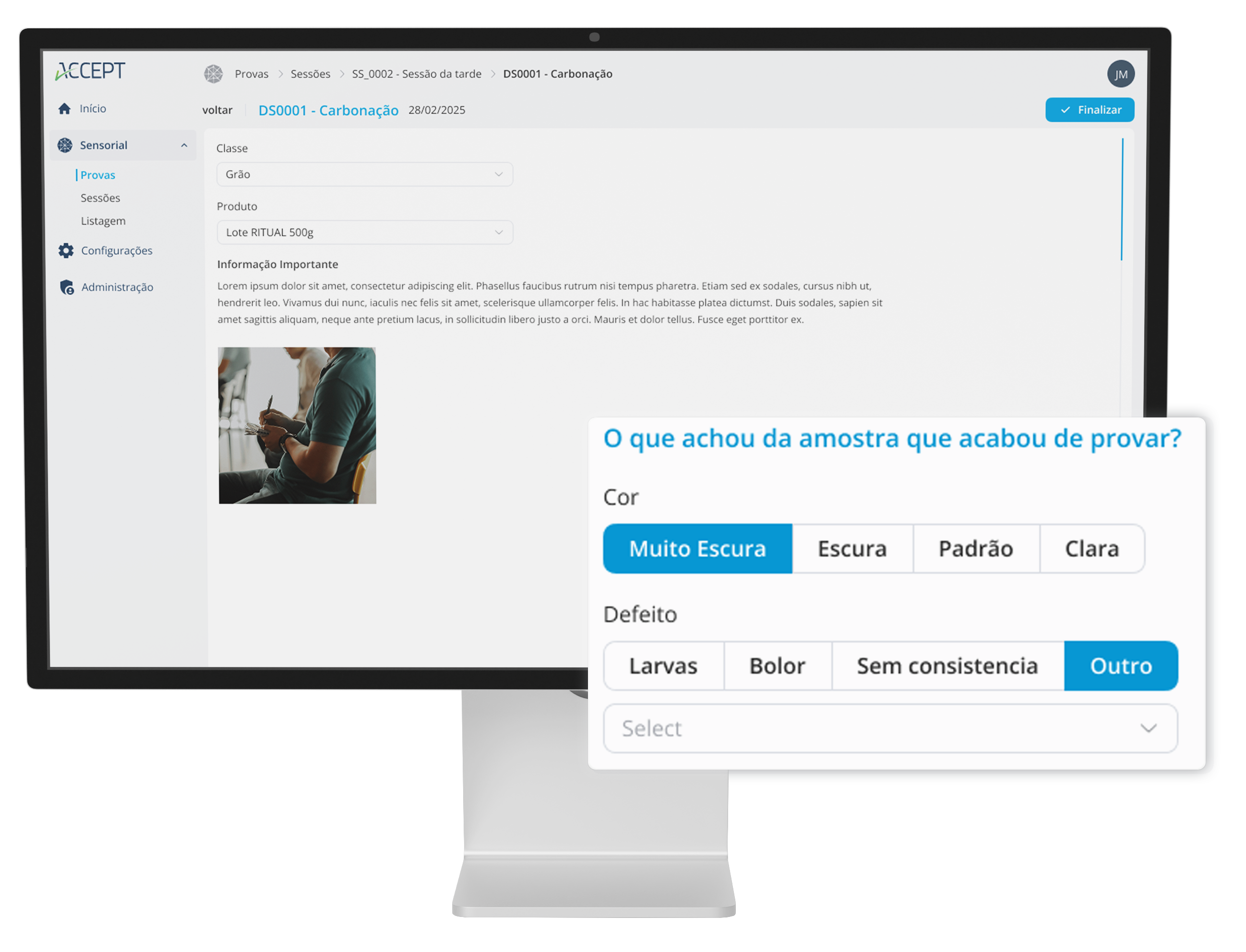 Software de Análise Sensorial ACCEPT